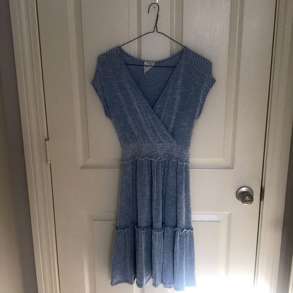 Caution to the Wind blue striped dress